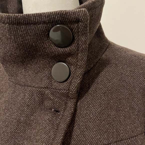 BROWN PEACOAT - GREAT CONDITION - VINTAGE FASHIONABLE FALL COAT TAILORED FIT - Picture 4 of 7